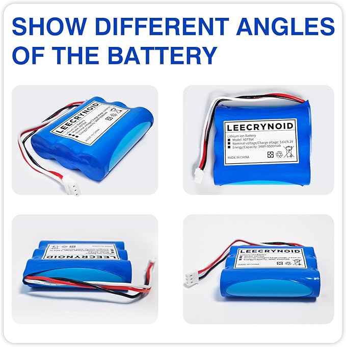 9500mAh 3.6V Replacement Battery 300-10186 for ADT Command Smart Security Panel ADT5AIO-1 ADT5AIO-2 ADT5AIO-3 ADT7AIO-1, Honeywell ADT 2X16 AIO Home Security System Keypad ADT2X16AIO-1 ADT2X16AIO-2