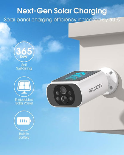 ARCCTV Solar Security Camera Outdoor Wireless with NVR Base Station