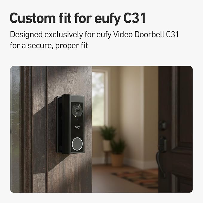 Holicfun 0-45° Left/Right Adjustable Angle Mount for Eufy Video Doorbell Camera C31