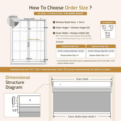 Grandekor No-Drill No Tools Motorized Blinds with Remote | 35x72 White Electric Blackout Smart Roller Shade/APP/Voice Control-for Home Office, Living Room
