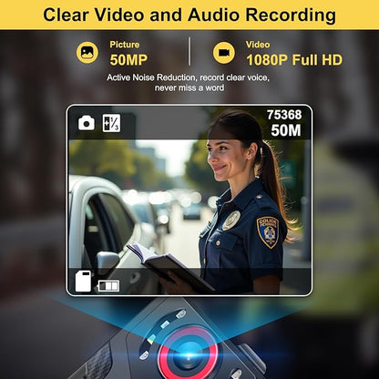 Body Camera with Audio and Video Recording: 1080P FHD Body Cam with Night Vision, 10HR Battery, 2.0" Screen, 128GB Wearable Camera, Bodycam for Traveling, Law Enforcement, Outdoors Activities