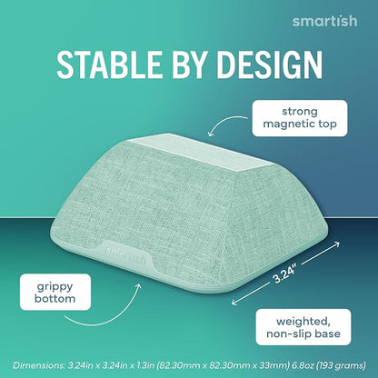 Smartish® Magnetic Cord Holder - Cable Wrangler Organizer with Magnet Clips for Charger Management on Desktop, Nightstand, or Side Table for All Cables, USB-C, Lightning Cables - Teal Me More | Holds 5 Cords, 2 Cable Clips, Weighted Base, Charger Keepe...