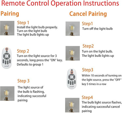 Dimmable LED Light Bulbs with Remote, E26 Base Remote Control Light Bulb Dimmable 2700K-6000K, ST64 Vintage Edison Bulbs for Lamp, 2 Pack (2 Bulbs+1 Remote)