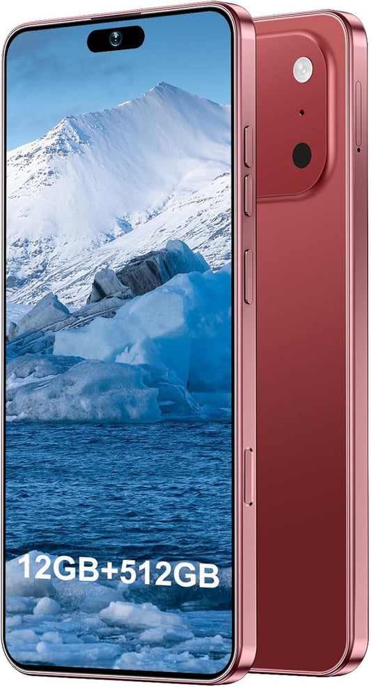 17PM Smartphone: Snapdragon 8 Gen 3, 12GB RAM + 512GB Storage, 7000mAh Battery, 6.99-inch Display, 68MP+108MP Camera, Android 15, 5G, Dual SIM - Superior OS Outperforms Competitors (Burgundy)