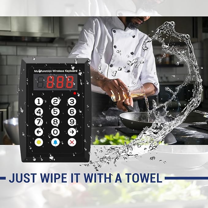 Wireless Queue Calling System with Voice Broadcast Three-Digit Screen, Remote Control Keyboard Waiting Number System for Restaurant,Cafe,Hospital,Bank,Home,Bar(Plug in to Use)