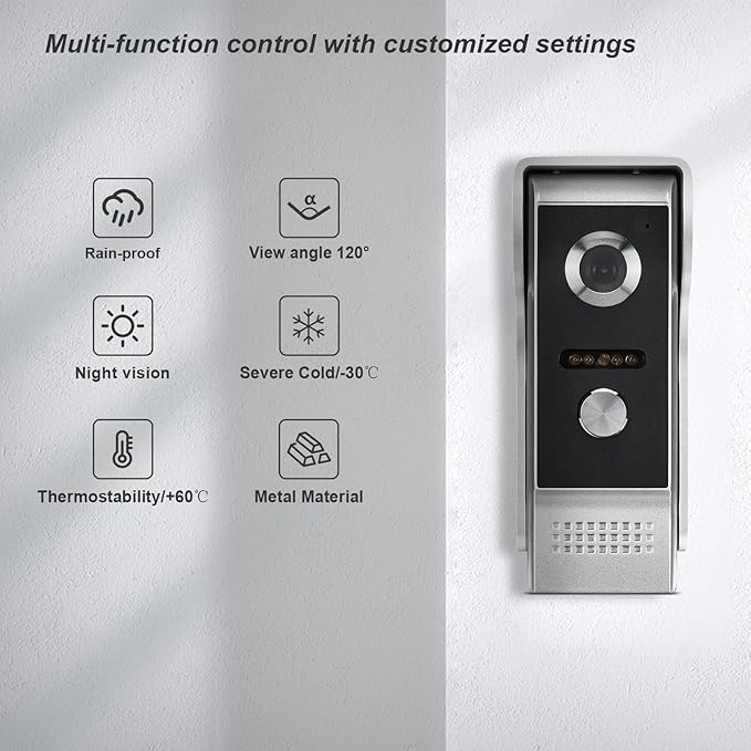 WiFi Wired Video Doorbell System (Wiring Required), 10 Inch High-Definition Monitor +Ring Camera, Support Two-Way Intercom Tuya APP Remote Control & 1080P IR Night Vision for Villa Home Apartment