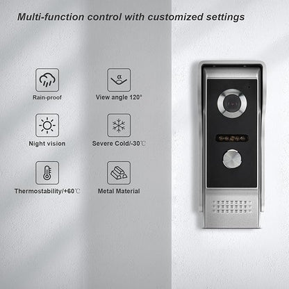 WiFi Wired Video Doorbell System (Wiring Required), 10 Inch High-Definition Monitor +Ring Camera, Support Two-Way Intercom Tuya APP Remote Control & 1080P IR Night Vision for Villa Home Apartment