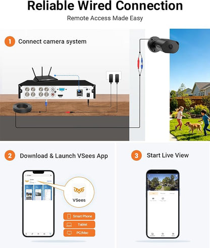 Anlapus 4K 8 Channel Security Camera System, 4 X 8MP Bullet Camera, 1TB HDD