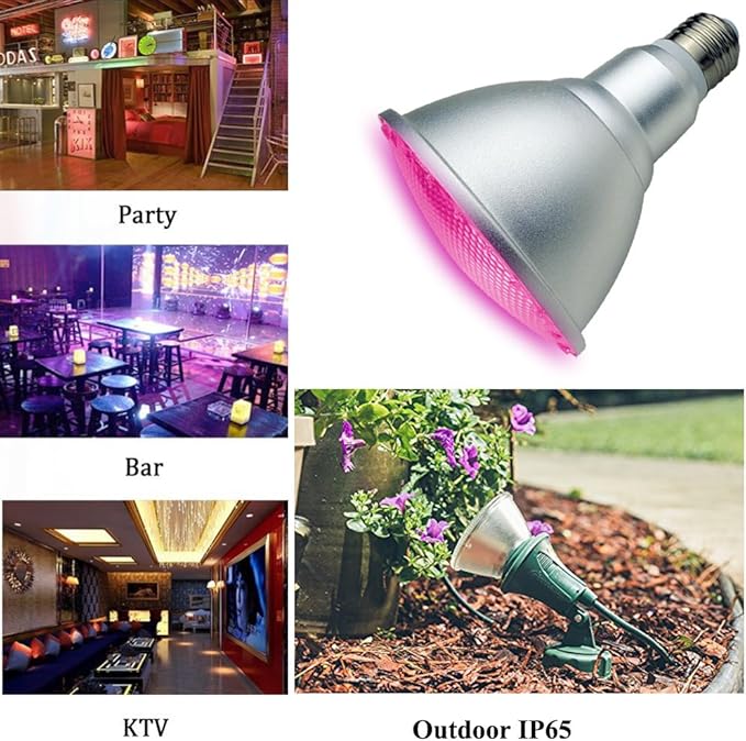 DUDU Led Colored Light Bulb E27 10W PAR30 RGB Dimmable Spotlight 16 Color Changing with IR Remote Control for Home, Living Room, Party Decoration Waterproof Indoor Floodlight
