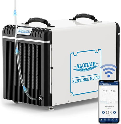 ALORAIR Wi-Fi Crawl Space Dehumidifier, 198 PPD Basement Dehumidifiers with Condensate Pump, Auto-Defrost, Rare Earth Alloy Tube Evaporator