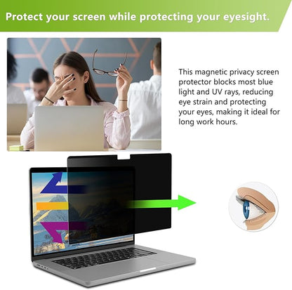 Magnetic Privacy Screen Protector for MacBook Air 13.6/13 Inch (2022-2026, M2, M3, M4, M5), Removable Matte Anti Glare Blue Light, Private Security Screen Filter for Mac 13.6inch Laptop