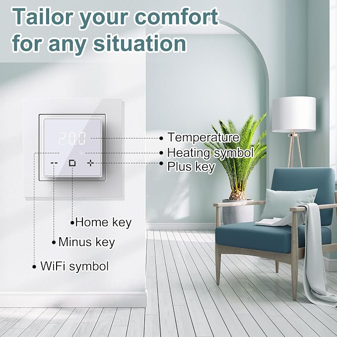 HEATIT WiFi Programmable Thermostat for Electric Floor Heating, Touchscreen