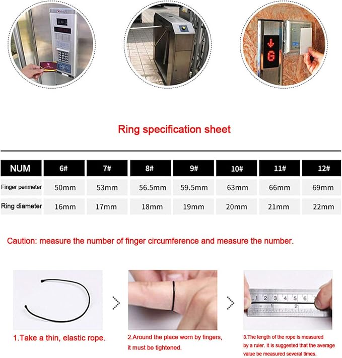 RFID Rewritable T5577 125Khz Imitation Wood Grain Access Control Card Electronic Safety Lock Key Ceramic Ring for Men and Women (Blank 125khz-17mm)