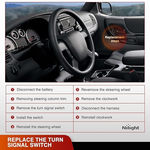 Nilight Turn Signal Switch Compatible with 1999 2000 2001 2002 2003 Ford Ranger Explorer Sport Trac F-150 F150 1999-2004 Mazda B2300 B2500 B3000 B4000 1999-2001 Mercury Mountaineer