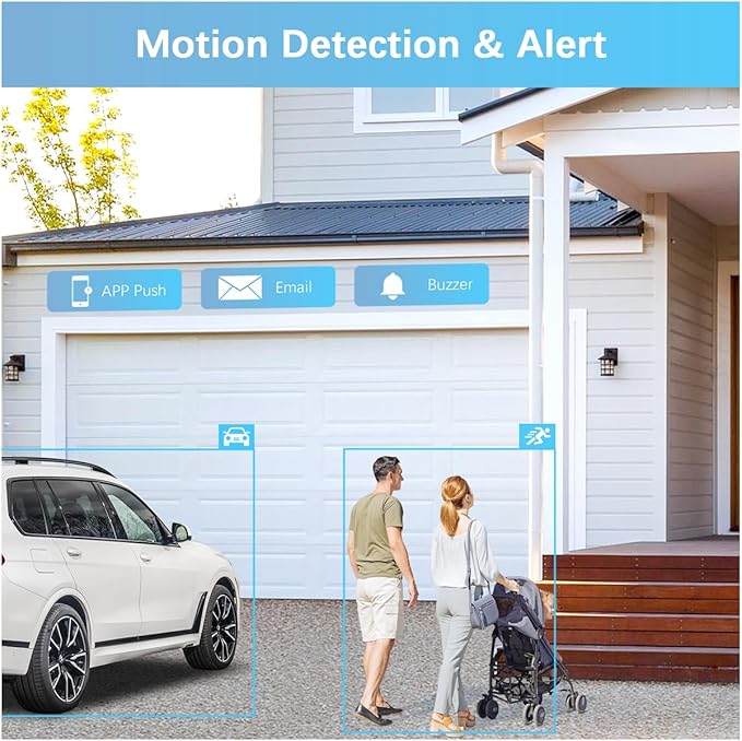 WEILAILIFE 【Dual Antenna Enhanced & 2-Way Audio】 Outdoor Wireless Security Camera System, WiFi Video Surveillance, Wireless Surveillance Camera System, Home Security Cameras