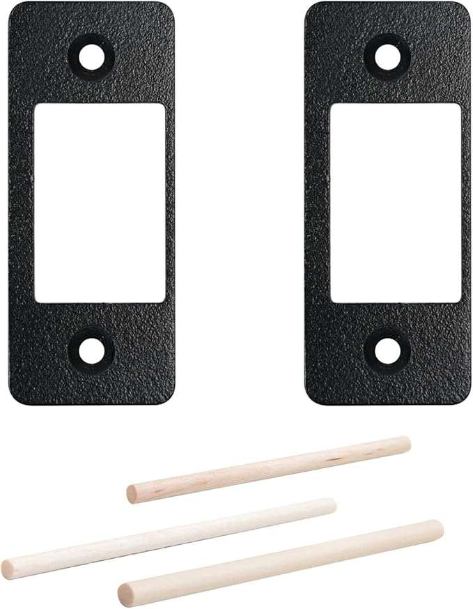 Deadbolt Restorer Strike Plate Large Version, 2-3/4"H x 1-1/8"W | Fix Latch Sticking/Misalignment, Oversized Opening, Matte Black Powder Coat, Ideal for Common/Electronic/Smart locks