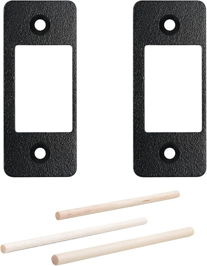 Deadbolt Restorer Strike Plate Large Version, 2-3/4"H x 1-1/8"W | Fix Latch Sticking/Misalignment, Oversized Opening, Matte Black Powder Coat, Ideal for Common/Electronic/Smart locks