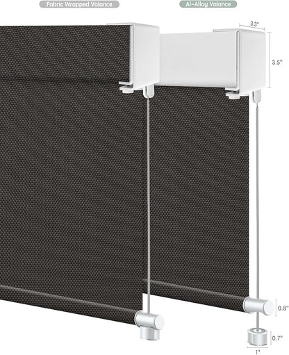 Yoolax Customized Motorized Outdoor Shades, Smart Blinds Compatible with Alexa Google, Remote Control Waterproof Blinds for Patio Porch Windows Outside (5% Openness Alpine Rock)
