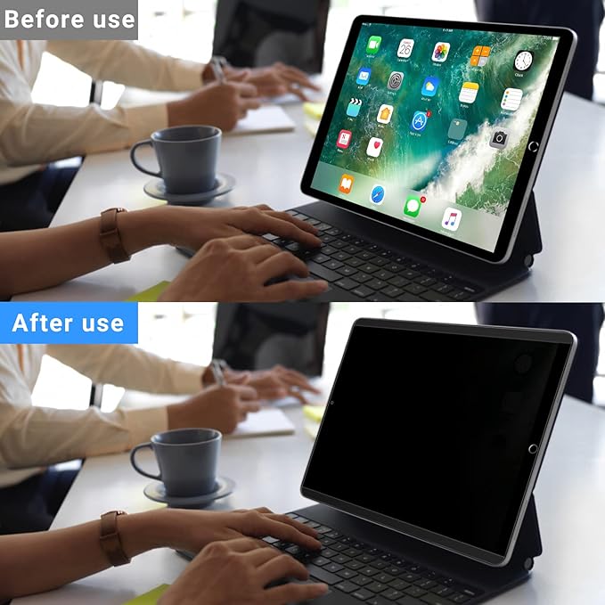 FILMEXT Magnetic iPad Pro 9.7 Privacy Screen Protector, for iPad 9.7 (2018/2017), iPad Air 2/1, Removable & Reusable Anti Glare Anti-Spy Filter Anti Bule Light Screen Filter [Landscape Privacy]-1Pack