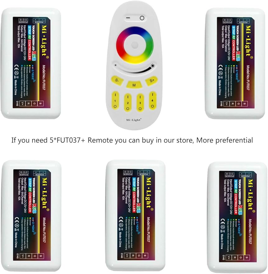 LED Strip Lights Controller 2.4G 4-Zone RGB RF Mi Light for RGB Strip Lights (FUT037)