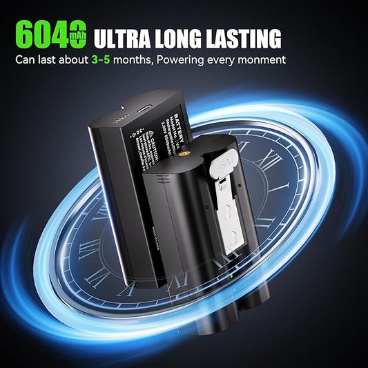 Lesaps 2-Pack 6040mAh Replacement Battery for Ring Cameras Doorbell- Upgrade Battery Charger Kit for Ring Video Doorbell 2/3/3 Plus/4, Spotlight Cam, Stick Up Cam and Peephole Cam Indoor