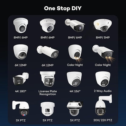 ONWOTE 5MP PoE IP Security Camera, 2 Way Audio, Smart Color Night Vision, AI Human Vehicle Detection, 122° Wide View, Indoor/Outdoor, Commercial Wired CCTV for Business Home, Add-on to PoE NVR System