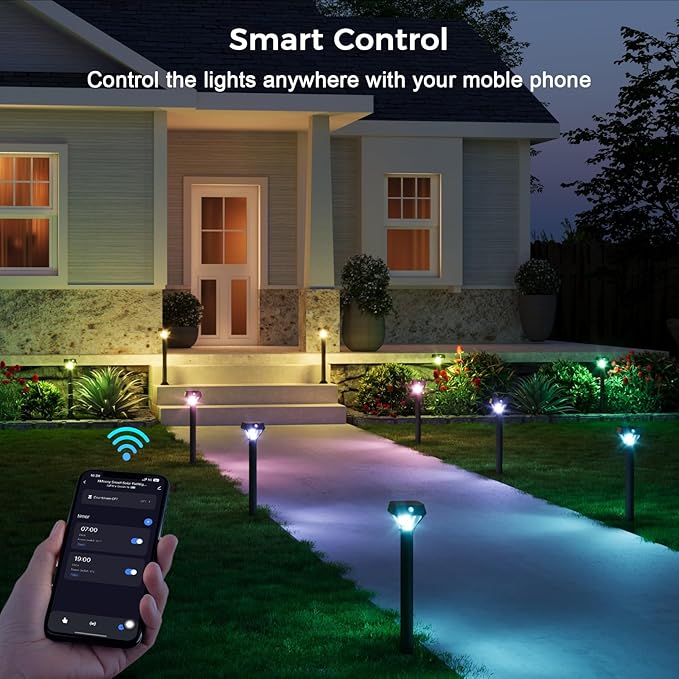 XMCOSY+ Smart Bridge for Smart Solar Outdoor Lights with Motion Sensor, Supports to 128 Devices, 2.4GHz WiFi, Remote Control, Works with Alexa & Google Home, Compatible with Bluetooth & Mesh Devices