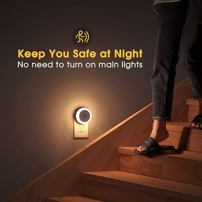 Briignite Night Lights Plug into Wall, [2 Pack], Nightlight with Light sensors, LED Night Light for Kids Room, Baby Night Light, Bathroom NightLights, Stair Lights, Hallway Light, Warm White