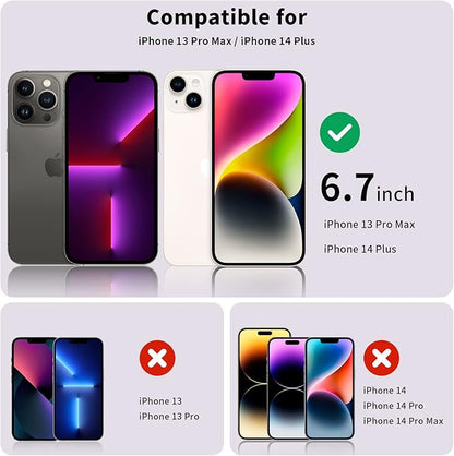 Fotbor for iPhone 14 Plus & iPhone 13 Pro Max Privacy Screen Protector, 2 Pack Privacy Screen, Anti Spy Tempered Glass Film with Easy to Install Kit, 6.7 Inch
