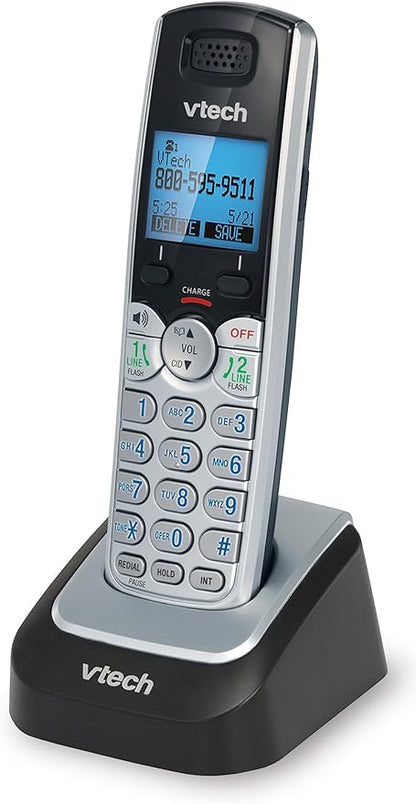 VTech Accessory Handset for DS6151 Series with 2-Line Cordless Phone, Suitable for Small Business or Home, Answering System, Expandable up to 12 Handsets, Intercom, Conference | DS6101 (Black/Silver)