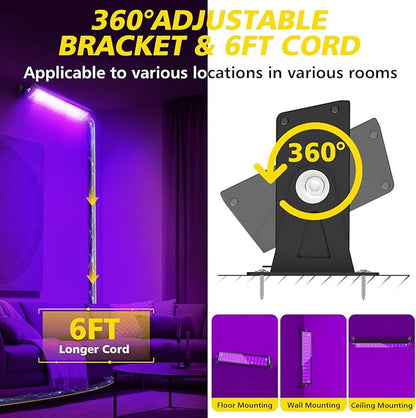 T-SUN 72W LED Black Light Bar, Blacklight Bars with Plug and Switch Light Up 22x22ft Area Strip Lights for Glow Party Body Paint Fluorescent Poster Halloween Bedroom Classroom Stage Lighting 2 Pack