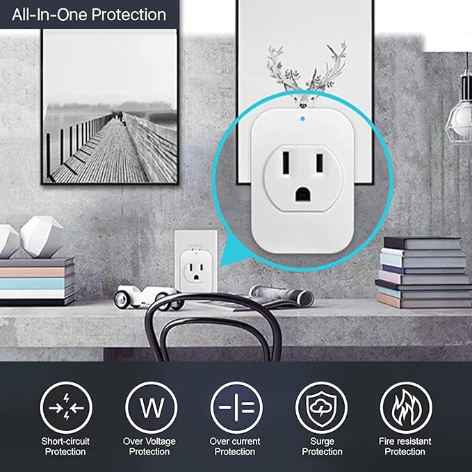eco4life Smart Plug, WiFi Mini Plug Outlet, Works with Alexa and Google Home, Voice Control, App Remote Control Anywhere, No Hub Needed, UL Certified,White