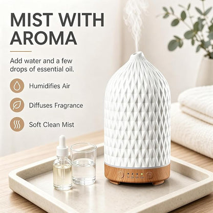 Gooamp 200ML Ceramic Essential Oil Diffuser for Home, Stone Diffuser