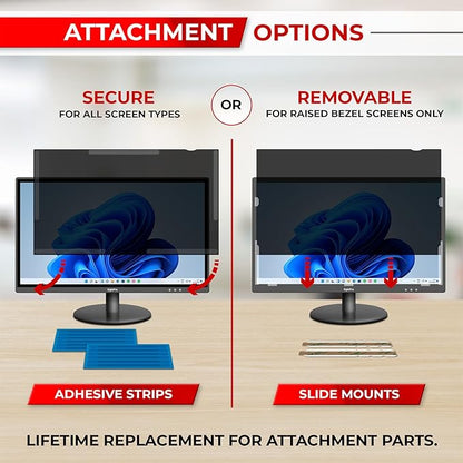 SightPro 20 Inch 16:9 Computer Privacy Screen Filter for Monitor - Privacy Shield and Anti-Glare Protector (17 7/16" x 9 13/16")