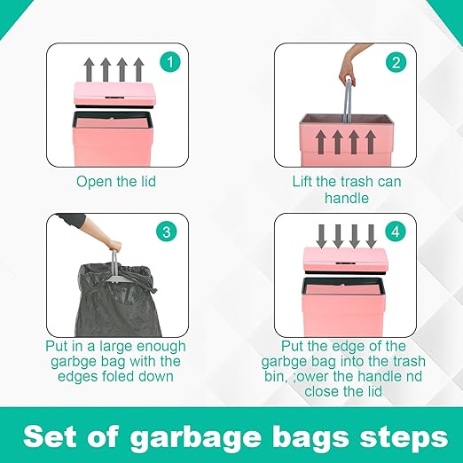BestOffice 13 Gallon Trash Can Automatic Kitchen Trash Can Touch Free High-Capacity Garbage Can with Lid for Bedroom Bathroom Home Office 50 Liter (Black, 1) (3, Pink)