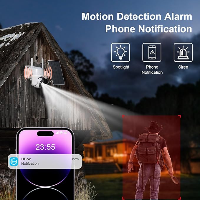 4G LTE Cellular Security Camera No Internet Needed, 2K Solar No wifi Security Camera Outdoor Wireless With SIM Card Jobsite,360 Live View, Motion Detection,Free Cloud Storage(Need Apply), 2 Packs
