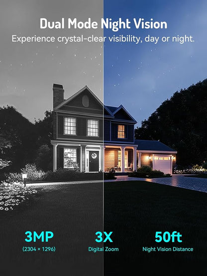 blurams 2K Solar Outdoor Camera Wireless, 360° PTZ Security Cameras Wireless Outdoor with Human Auto Tracking, R/Color Night Vision, Battery Powered, Compatible with Alexa, 2.4GHz Only, 4Pack