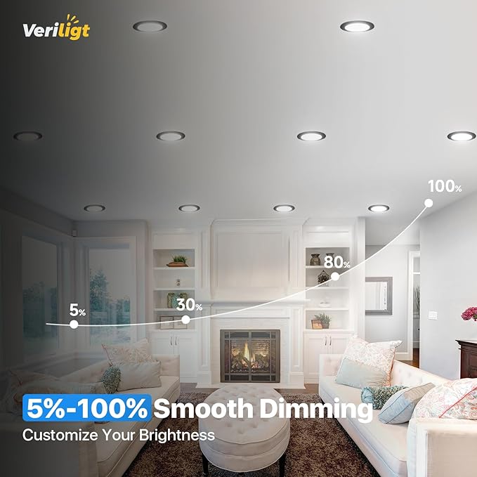 24 Pack 4 Inch 5CCT LED Recessed Light, Silm Canless Recessed Lighting, Dimmable, Damp Rated, 2700K-5000K Selectable, Wafer Ceiling Downlight with Junction Box, 750LM, 9W 120V, Black, ETL&FCC
