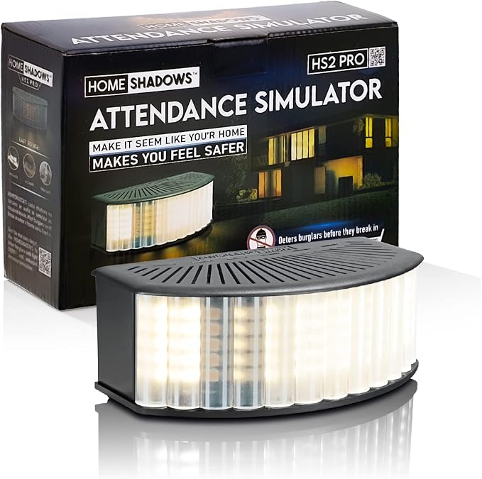 Attendance Simulator - DIY Home Security System That Casts Shadows on Curtains or Walls to Deter burglars Before They Try to Break in - Security Light for Home Safety - Black