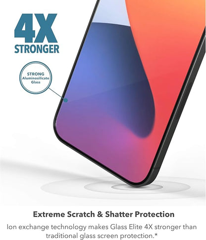 ZAGG Glass Elite VisionGuard - Impact Protection, Scratch & Fingerprint Resistant, InvisibleShield, Clear for iPhone 12 Pro, 12, 11, XR