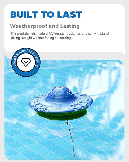 Pool Alarm with Indoor Receiver, 110dB Ultra Loud Floating Alarm for Inground & Above Ground Pools, Adjustable Sensitivity for Backyard Water Safety with Children & Pets, Navy-Mint