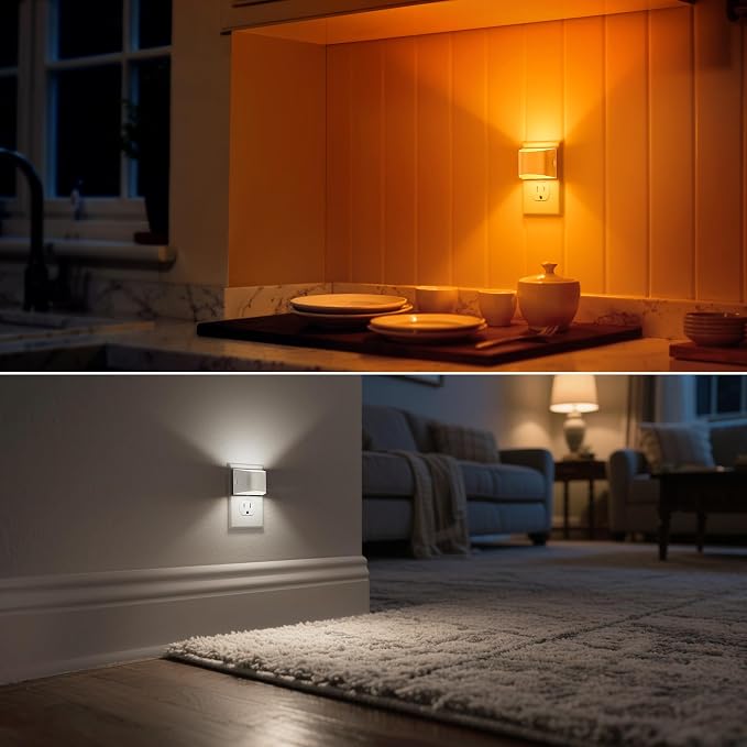 DORESshop Night Light, Night Lights Plug into Wall, Adjustable, 3CCT | 3 Level Brightness Adjustable Plug in Night Light, Dusk to Dawn Sensor, Nightlights for Adults, Bedroom, Bathroom, 2 packs