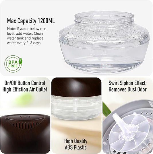 Purifier Air Washer, Air Fresher Aroma Diffuser for Home, Office, Air Purifier with Night Light (Brown)
