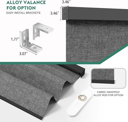 Motorized Blinds with Remote [100% Blackout & Silent Motor] Smart Blinds Compatible with Alexa Google HomeKit, Electric Roller Shades for Indoor Windows, Customized Size, Mist Dark Grey
