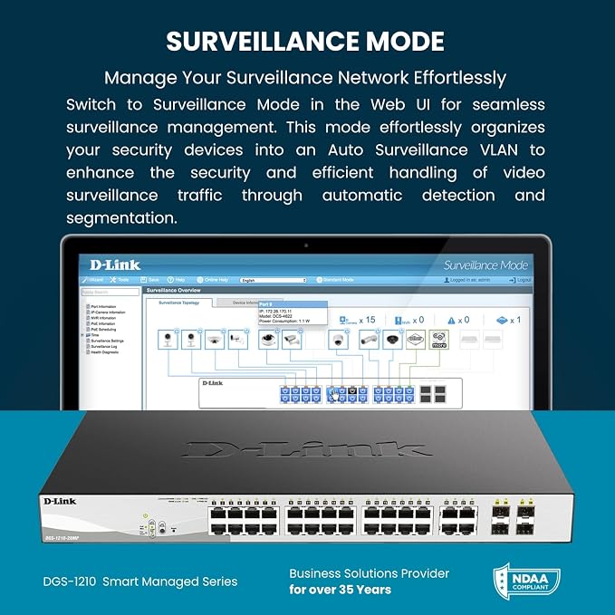 D-Link Systems 52-Port Gigabit Web Smart Switch including 4 Gigabit SFP Ports (DGS-1210-52)