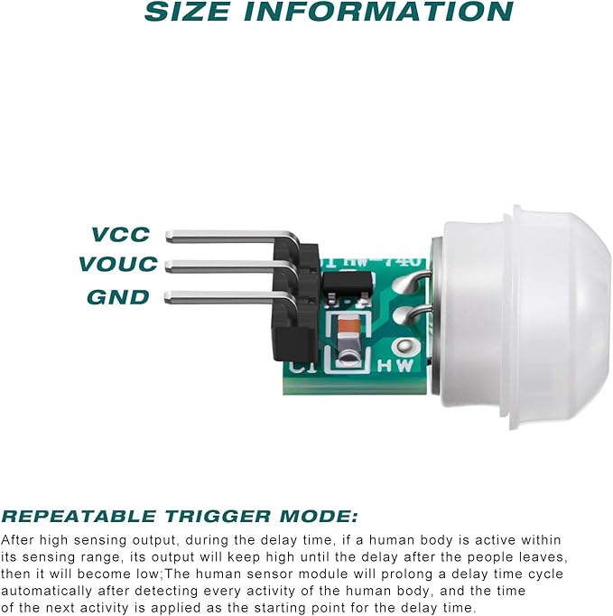 Weewooday 10 Pieces Am312 Pir Sensor Mini Pir Motion Sensor Infrared Human Body Pyroelectric Infrared Motion Module 2.7v to 12v