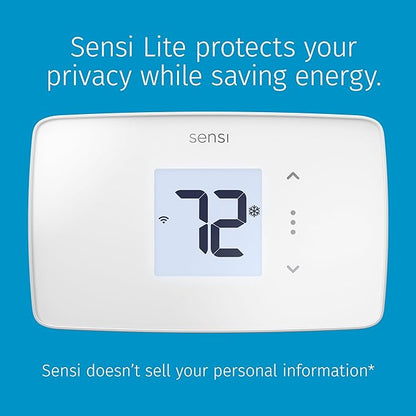 Sensi Lite Smart Thermostat, Programmable, WiFi, Easy DIY, Works With Alexa, ENERGY STAR Certified, ST25W, Most Systems C-Wire Not Required, C-Wire needed with Heat/Cool Only & Heat Pump System -White