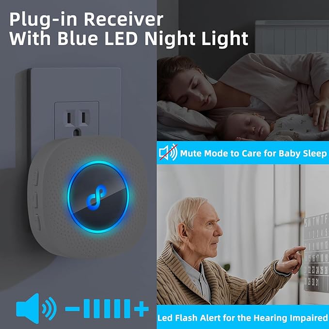 Caregiver Pager, Wireless SOS Call Button for Elderly at Home, Medical Life Alert System for Patients, Disabled, Nurses