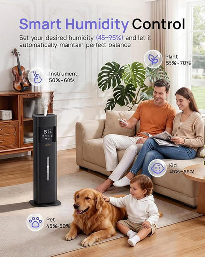Humidifier Large Room, 2.1Gal/8L Cool Mist Humidifiers for Bedroom 500 sq ft, Humidifiers for Home with Essential Oil Diffuser, Top Fill Quiet Humidifier for Baby Nursery Office Plants, Black