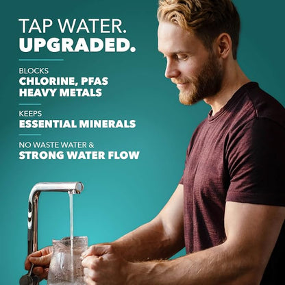 CuZn UC-200 Under Sink Water Filter, NSF/ANSI 42 & 372, 5-Year Filter Life | Reduces PFAs, PFOS, Lead, Chlorine, Improves Tap Water Taste, Inline Faucet Connection for Simple Installation